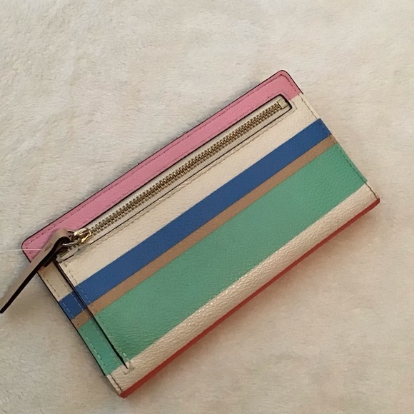 Kate Spade Grove Street Dune Stripe Staci Slim Bifold Wallet - Picture 10 of 10